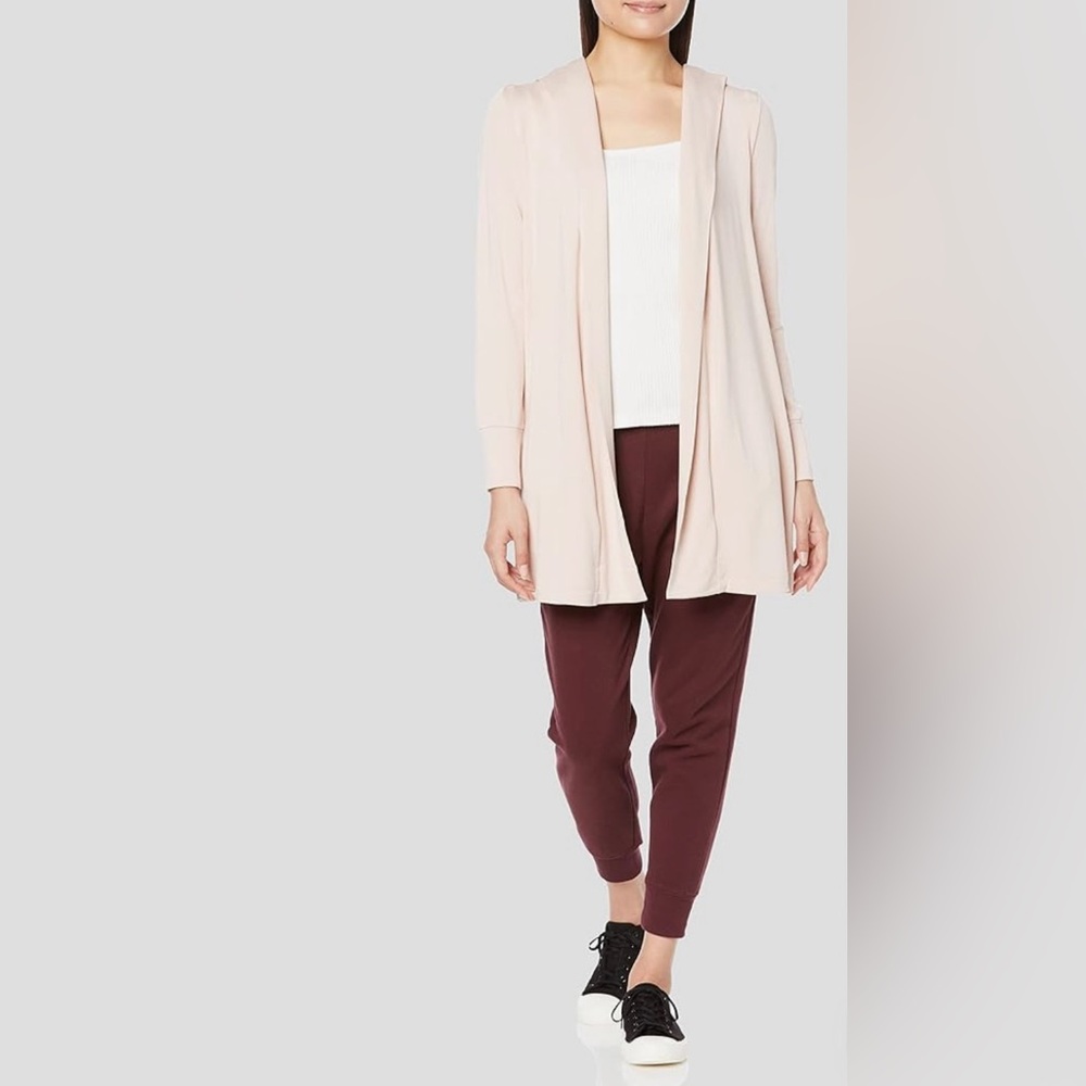 Daily Ritual Women's SOFT Terry Hooded Open Oversized Sweatshirt, Rose, XXL, NWT
